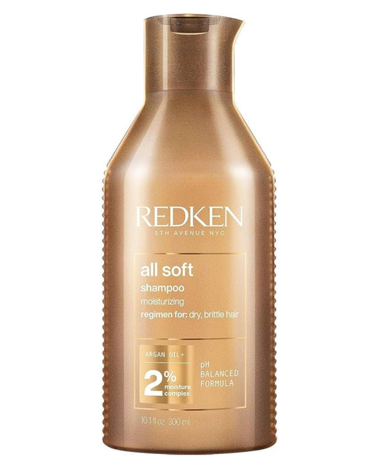 Redken All Soft Shampoo For Dry Hair - Provides Intense Softness and Shine, With Argan Oil