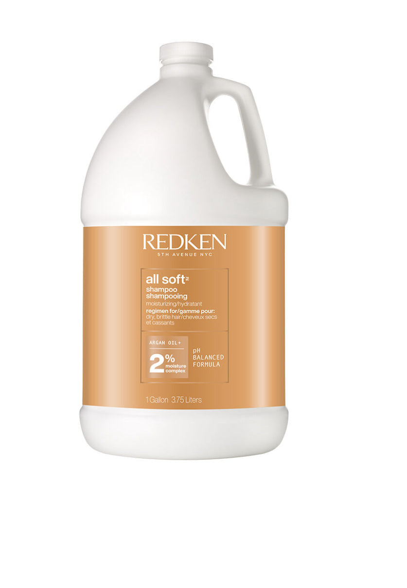 Redken All Soft Shampoo For Dry Hair - Provides Intense Softness and Shine, With Argan Oil